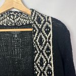 Lucky Brand Novelty Stitch Western Print Black & White Open Front Cardigan S Photo 2