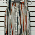 Vera Wang Simply Vera Shirt Women XS White Button Up Striped Hi Low Preppy Photo 0