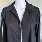 Ellen Tracy  Tape Trim Poplin Oversized Black Blouse Size S Photo 3