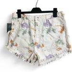 Wild Fable Shorts Sz 16 Frayed Hem High Waisted Splattered Print Tie Dye Denim Photo 2