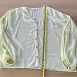 Sabo Skirt Long Sleeve Sheer Peasant Blouse Yellow Oversized Button Up Boho Sz M Photo 7
