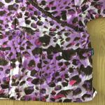 New Animal Print Scrub Top 2 Pockets Cotton Small Purple Photo 5