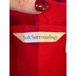 Soft Surroundings  Shirt Women Red Hooded Half Zip Pullover‎ Top Mature Preppy Photo 9