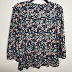 MELLODAY floral 3/4 sleeve pinafore blouse women’s size medium Photo 4