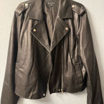 INC  International Concepts black faux leather Jacket XL Photo 0