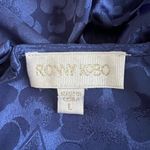 Ronny Kobo Women’s Amara Medieval Blue Floral Puff Sleeve Wrap Mini Dress Large Photo 3