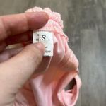 None Cropped Adjustable Tie Tank Top Pink Size Small Photo 2