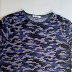 We The Free People Oversize Teddy Burnout Velvet Camo Tee Blue Size S Photo 9