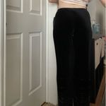 Adrianna Papell Vintage  Evening Velour Wide‎ Leg Beaded Hem Pants Small Photo 4