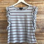 Romeo + Juliet Couture Striped Ruffle Tee Size Medium NWT Photo 0