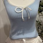 Double Zero  Light Blue Ribbed Top Photo 1