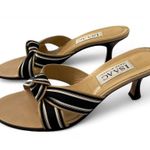 Isaac Mizrahi  Open Toe Leather Kitten Heels - Size 5 Photo 0