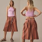 NWT Anthropologie Striped Pilcro Cropped PJ Oversized Wide Leg Pant Size XXS Photo 1