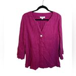 J. Jill Orchid Flower Cotton Gauze One Button Pink Size L Photo 1