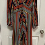 Charlotte Russe  Orange Blue Striped Dress Peek A Boo Sleeve Vacation Wear Size M Photo 0