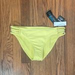 California Waves  Strappy‎ Side Hipster Bikini Bottoms Swimsuit Yellow Junior’s M Photo 1