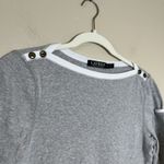 Ralph Lauren Vtg Lauren Top Boat Neck Gray Nautical Fisher Core Y2K Baby Tee M Photo 1