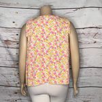 Nine West NWT Size XL Green - Pink Floral Print - Bow Detail Tank Top Blouse Photo 2