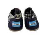 Toms  Floral Print Slip On Loafer Canvas Flat Casual Shoes Blue White Size 8M Photo 5