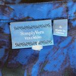 Simply Vera  Dress Vera Wang Royal Blue Black Floral Womens 4 Silky Small Photo 7