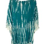 Turquoise Tie Dye Kaftan Crochet Lace Swimsuit Coverup Women’s Boho Top Blue Size L Photo 3