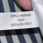 Madewell Women's Medium Blue White Viscose Striped Monterey Flowy Top V-Neck Photo 10