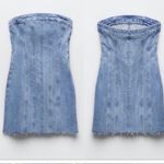 ZARA  NEW Denim Strapless Mini Dress Size XS Photo 1