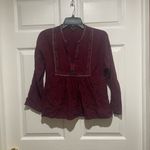 Madewell Burgundy Boheme Embroidered Popover Shirt Size S Photo 1