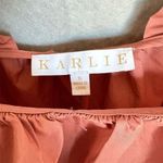 Karlie  Women's Orange Cropped Puff Sleeve Blouse Size S Photo 3