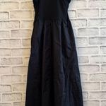 Old Navy black fit & flare combination midi dress sleeveless small Photo 2