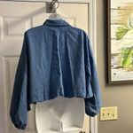 Banana Republic Blue Chambray Lined Bubble Sleeve Button Down Shirt- Small Photo 6