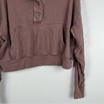 Aerie Mock Neck Cropped Pullover Brown Sz XS Photo 3
