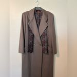 VINTAGE Alorna 100% Wool Coat with Scarf | Pockets | Fully Lined Paisley Print Brown Size undefined Photo 3