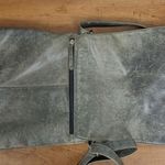 Ladies' Leather Distressed Messenger Style Crossbody Purse Green Photo 6