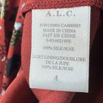 ALC Frank A.L.C. Sosta Burgundy Wine Red Floral Silk Tie-Front Mini Dress Size 4 Photo 10