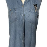Disney Vintage  Mickey Mouse Denim Button-Down Shirt Cotton M Photo 0