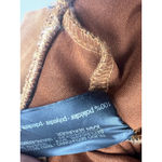 ZARA Coat Womens Cognac Suede Oversized with Faux Fur Trim Size Small Photo 2