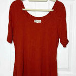 Idyllwind Miranda Lambert Size L Burnt Orange Ribbed Ruched Short Sleeve Tee Photo 0