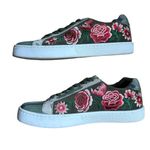 Johnny Was Junia Olive Suede Leather Camo Embroidered Sneakers Size 7 Photo 1