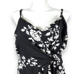 City Chic Womens Shorts Romper Floral Print Tie Front Black White Size XL 22 Photo 3