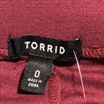 Torrid  0 burgundy maxi chiffon high waisted skirt shorts underlay stretch waist Photo 4