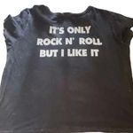 The Rolling Stones Classic Tongue Logo Acid Wash Cropped Tee Size Large Photo 1