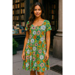 LuLaRoe  Floral Midi Dress Vibrant Garden Party Boho Cottagecore Retro Vintage S Photo 1