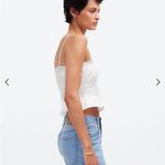 Madewell  Smocked Button-Front Top in Poplin in Eyelet White Size Small NWT Photo 1