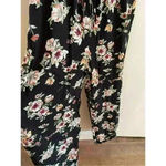 Xhilaration  Black Floral Short‎ Sleeve Jumpsuit Small Photo 2