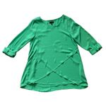 The Limited  Teal green 3/4Sleeve Tie Cuffs Shift Sheath blouse size M Photo 2