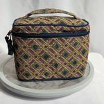 Vintage Tapestry Geometric Cosmetic Travel Bag 9x6x6 Made in Philippines Purple Photo 0