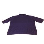 Grace PURPLE CASHMERE KNIT MOCK NECK SHORT SLEEVE PULL OVER SWEATER (XL) Photo 6