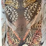 Lavender Brown Womens Blouse Sheer Print V Neckline Tunic Bohemian Size Large Photo 2