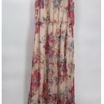 Greylin Tiered Romantic Maxi Dress Small Silk Floral Cottagecore Fairy Boho Photo 9